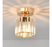 Goeco Crystal Ceiling Light Gold Chandelier for Hallway Living Room Kitchen