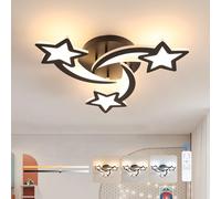 Goeco Dimmable LED Ceiling Light, 30W 3375LM Ceiling Light with Remote Control, Creative Star Shapes LED Chandelier for Children's Room and Living Room, Black, 3000K-6500K