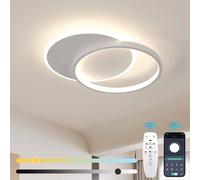 Goeco Dimmable LED Ceiling Light 32W Modern Ceiling Lamp with Remote Control in White Goeco White