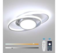 Goeco Dimmable LED Ceiling Light, 39W, with Remote Control/APP, Silver Round Goeco Silver