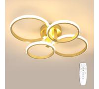 Goeco Dimmable LED Ceiling Light 76W with Remote Control Round Ceiling Light in Gold Goeco Gold