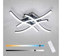 Goeco Dimmable LED Ceiling Light with Remote Control, 28W 3150 lm Curved Ceiling Lights Fixture with 4 LED Boards, 3000K -6500K, Brightness Adjustable, for Living Rooms, Bedroom, Kitchen, Black