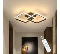 Goeco Dimmable LED Ceiling Light with Remote Control, 50W 5600LM 3000K-6500K Brightness Adjustable LED Ceiling Light, Square Ceiling Lamp for Living Room, Bedroom, Black