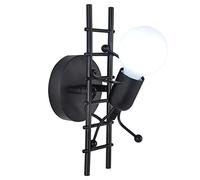 Goeco Humanoid Wall Light Indoor, Creative LED Wall Lamp Modern Wall Sconce Light for Bedroom Children Room Hallway Restaurant Stair, E27, Bulb not Included (Black)