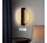 Goeco Indoor LED Wall Light, 12W, Modern Round Wall Light, for Bedroom, 3000K in Black Goeco Black