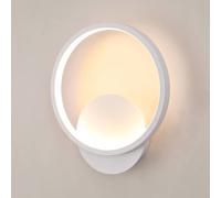 Goeco Indoor LED Wall Light 12W Round Modern Wall Light 3000K White Ø20 cm Goeco White