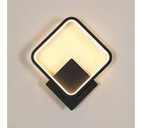 Goeco Indoor LED Wall Light, 17 W, Modern Square White Wall Lamp, 3000K in Black Goeco Black