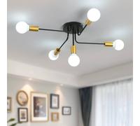 Goeco Industrial Ceiling Light, 5 Lights Vintage Sputnik Chandelier E27 Base in Black Goeco Black