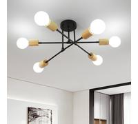 Goeco Industrial Ceiling Light Vintage Metal Pendant Light E27 Ceiling Light in Black Goeco Black