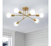Goeco Industrial Ceiling Light Vintage Metal Pendant Light E27 Ceiling Light in Gold Goeco Gold