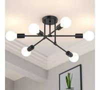 Goeco Industrial Ceiling Light Vintage Metal Pendant Light E27 Ceiling Light in True Black Goeco True Black