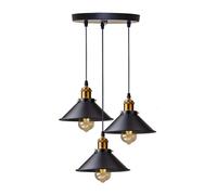 Goeco Industrial Pendant Lights Black Metal chandelier E27 Adjustable Cable Goeco Black