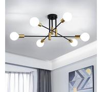 Goeco Industrial Retro Chandelier, 6 Lights Vintage Ceiling Lamp, E27 Base in Black Goeco Black