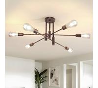 Goeco Industrial Retro Chandelier, 6 Lights Vintage Ceiling Lamp, E27 Base in Bronze Goeco Bronze