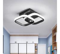 Goeco LED Ceiling Light, 22 W 6500 K, Square, Black, for Bedroom, Hallway in Black Goeco Black