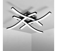 Goeco LED Ceiling Light, 24 W, Ceiling Light LED Modern, 6500 K, Black Goeco Black