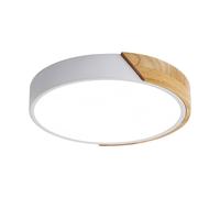 Goeco LED Ceiling Light, 24 W, Wood Round White Ceiling Lighting, 6000K 30cm Goeco White