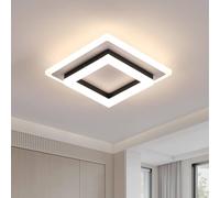 Goeco LED Ceiling Light, 24W, Square, 4500K, Modern Acrylic Ceiling Lighting in Black Goeco Black