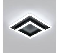 Goeco LED Ceiling Light, 30W, Square, Modern Acrylic Ceiling Lighting, 6500K in Black Goeco Black