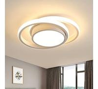 Goeco LED Ceiling Light, 32 W, Modern, White, Round, 3000 K, for Bedrooms in White Goeco White