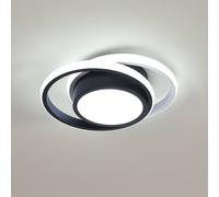 Goeco LED Ceiling Light 32W Modern Round Lamp for Bedrooms Bathrooms 6500K in Black Goeco Black