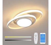 Goeco LED Ceiling Light, 39W, Dimmable with Remote Control for Bedroom White Goeco White