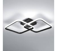 Goeco LED Ceiling Light, 42 W, Modern Acrylic Square Ceiling Light, 6500 K in Black Goeco Black