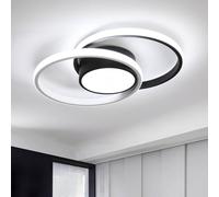 Goeco LED Ceiling Light, 42W, Modern Round Ceiling Light, 40cm, 6500K, Black Goeco Black