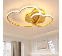 Goeco LED Ceiling Light 48W, Dimmable, Heart Shape Ceiling Light, Gold, 50cm in Gold Goeco Gold