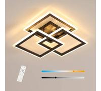 Goeco LED Ceiling Light, Acrylic, Black, Continuously Dimmable, 47 cm, 40 W in Black Goeco Black