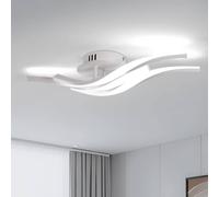 Goeco LED Ceiling Light, Creative Waveform Ceiling Light, 24W, Modern Design in White Goeco White