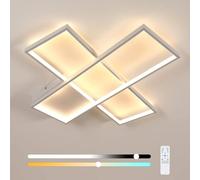 Goeco LED Ceiling Light Dimmable 30 W Modern with Remote Control for Bedroom in White Goeco White
