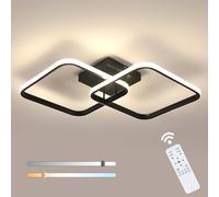 Goeco LED Ceiling Light, Dimmable, 50W, with Remote Control, for Bedroom in Black Goeco Black