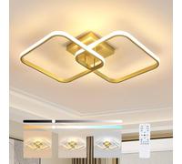 Goeco LED Ceiling Light, Dimmable, 50W, with Remote Control, for Bedroom in Gold Goeco Gold