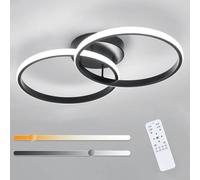 Goeco LED Ceiling Light, Dimmable, Modern, 38W, for Bedroom, Living Room in Black Goeco Black