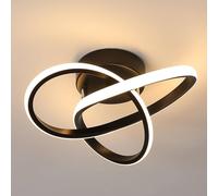 Goeco LED Ceiling Light Modern Curved Design for Bedroom Hallway 3000K in Black | Size: 10 inches Goeco Black 10 inches