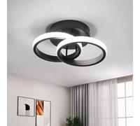 Goeco LED Ceiling Light, Modern Round Design Ceiling Light, 6500 K, 22 W in Black Goeco Black