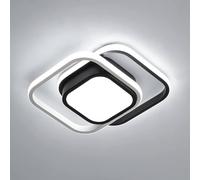 Goeco LED Ceiling Lights, 2 Squares Flush Mount Ceiling Lighting, 32W, 6500K in Black Goeco Black