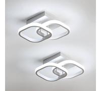 Goeco LED Ceiling Lights, Pack of 2, Modern, 24W, Square, 6500K, for Bedroom in White Goeco White