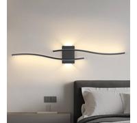 Goeco LED Indoor Wall Light 27W for Bedroom Study Living Room 3000K 89cm in Black Goeco Black
