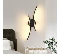Goeco LED Indoor Wall Light Modern LED Wall Lamp Acrylic 3000K Curved Design in Black Goeco Black