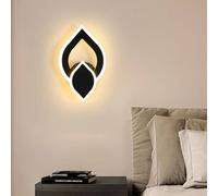 Goeco LED Wall Light 16W Modern Flower-Shaped Wall Light 3000K for Bedroom in Black Goeco Black