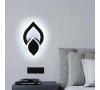 Goeco LED Wall Light 16W Modern Flower-Shaped Wall Light 6500K for Bedroom in Black Goeco Black