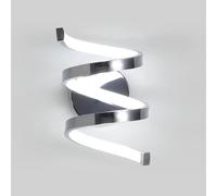 Goeco LED Wall Light 20W 6500K, Modern Silver Spiral Wall Lamp Goeco Silver
