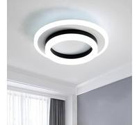 Goeco Modern LED Ceiling Light, 24 W, 2700LM 20cm, Round Ceiling Light in Black Goeco Black