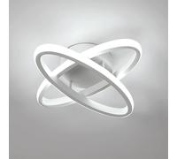 Goeco Modern Led Ceiling Light, 27w Oval, White, Aluminum, For Bedroom 6500k in White Goeco White