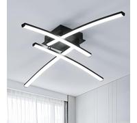 Goeco Modern LED Ceiling Light, 34 W 74 cm, 3800 LM 6500 K Cool White, Black Acrylic with 4 Tubes for Bedroom, Living Room, Office