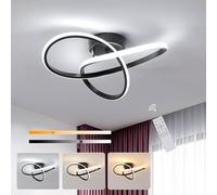Goeco Modern LED Ceiling Light 36W Dimmable Flush Mount Ceiling Light Black Goeco Black