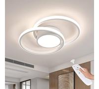 Goeco Modern LED Ceiling Light, 40W, Dimmable, Round Acrylic Ceiling Light in White Goeco White