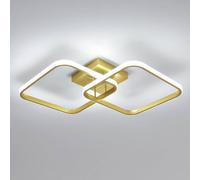 Goeco Modern LED Ceiling Light, 42 W, Square Design, Gold, Aluminium, 6500 K in Gold Goeco Gold